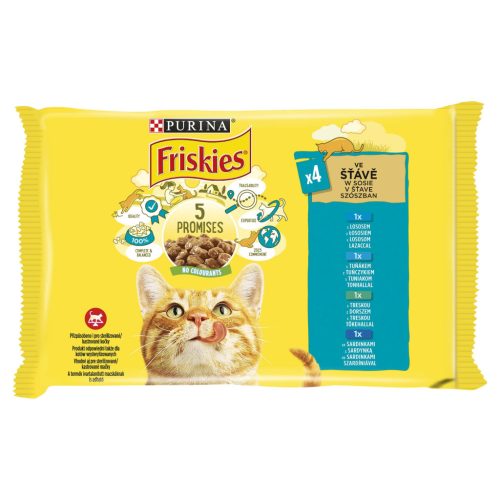 Friskies macska tasak MP lazac&tonhal&szardínia&tőkehal 4x85g