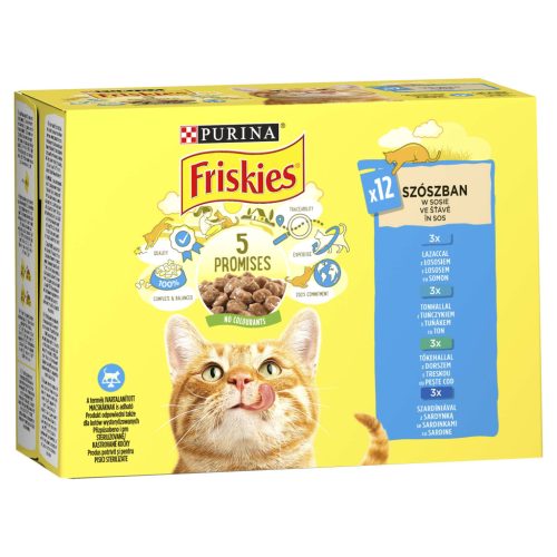 Friskies macska tasak MP lazac&tonhal&szardínia&tőkehal 12x85g