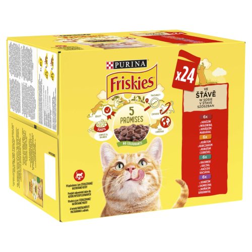 Friskies macska tasak MP csirke&marha&bárány&kacsa 24x85g