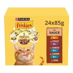   Friskies szószos nedves macskaeledel csirke&bárány&lazac&tonhal 24x85g