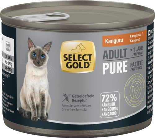 Select Gold Pure macska konzerv adult kenguru 6x200g