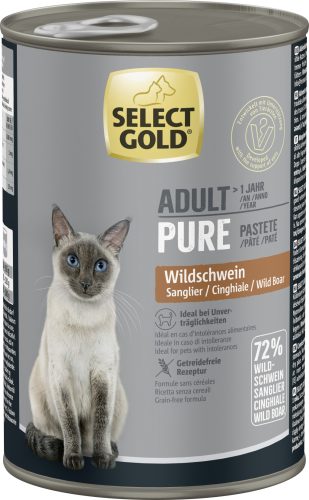 Select Gold Pure macska konzerv adult vaddisznó 6x400g