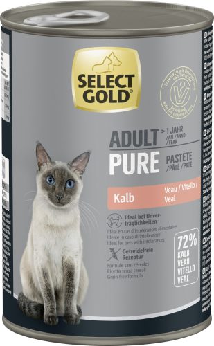 Select Gold Pure macska konzerv adult borjú 6x400g