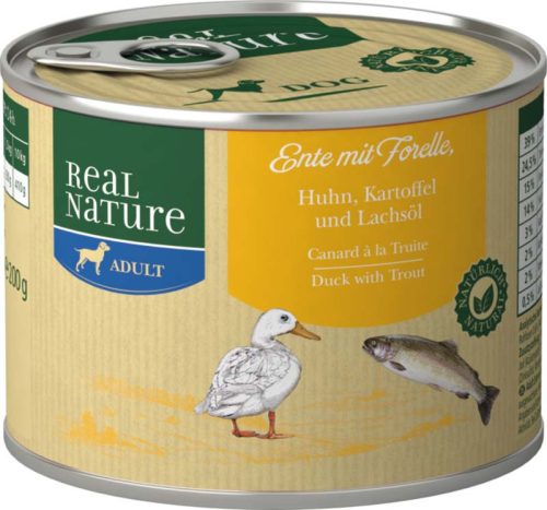 Real Nature Classic kutya konzerv adult kacsa&pisztráng 6x200g