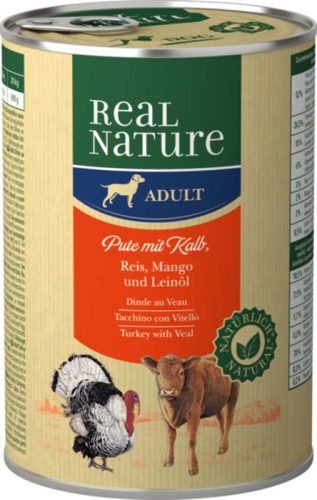 Real Nature Classic kutya konzerv adult pulyka&borjú 6x400g