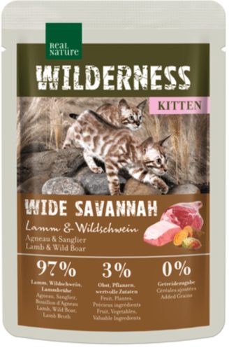 Real Nature Wilderness macska tasak kitten Wide Savannah bárány&vaddisznó 12x85g