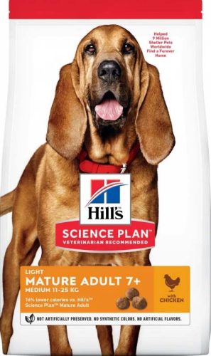 Hill's Science Plan light M száraz kutyaeledel mature csirke 14kg
