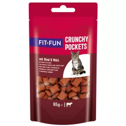   Fit+Fun Crunchy Pockets macska jutalomfalat  marha&maláta 65g