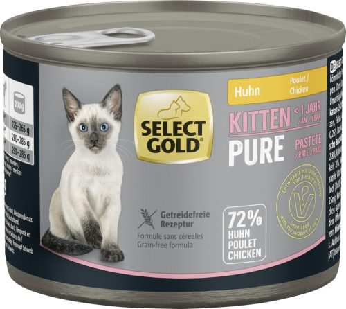 Select Gold Pure macska konzerv kitten csirke 6x200g