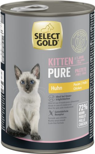 Select Gold Pure macska konzerv kitten csirke 6x400g