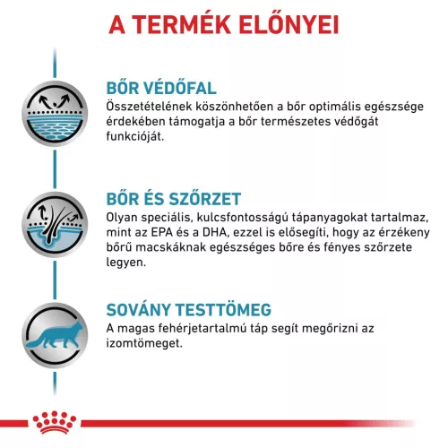 Royal Canin Veterinary Skin&coat bőr és szőrtápláló száraz macskaeledel 1,5kg