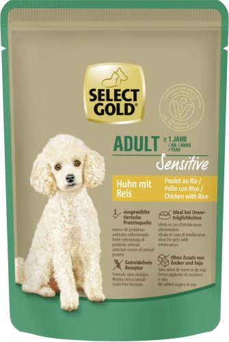 Select Gold Sensitive kutya tasak adult csirke&rizs 12x100g
