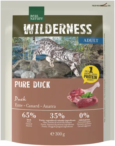 Real Nature Wilderness száraz macskaeledel adult kacsa 300g