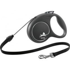   Flexi Black Design kutyapóráz csévélő zsinóros fekete S 5m