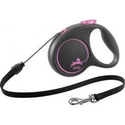   Flexi Black Design kutyapóráz csévélő zsinóros pink M 5m