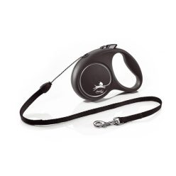   Flexi Black Design kutyapóráz csévélő zsinóros fekete M 5m