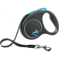   Flexi Black Design kutyapóráz csévélő szalagos kék S 5m