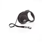 Flexi Black Design kutyapóráz csévélő szalagos fekete S 5m