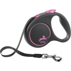   Flexi Black Design kutyapóráz csévélő szalagos pink L 5m