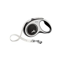   Flexi New Comfort kutyapóráz csévélő szalagos fekete M 5m
