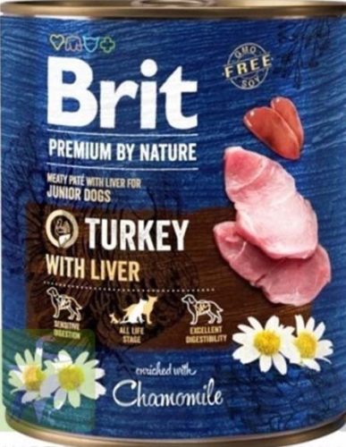 Brit Premium by Nature kutya konzerv junior pulyka&máj 6x800g