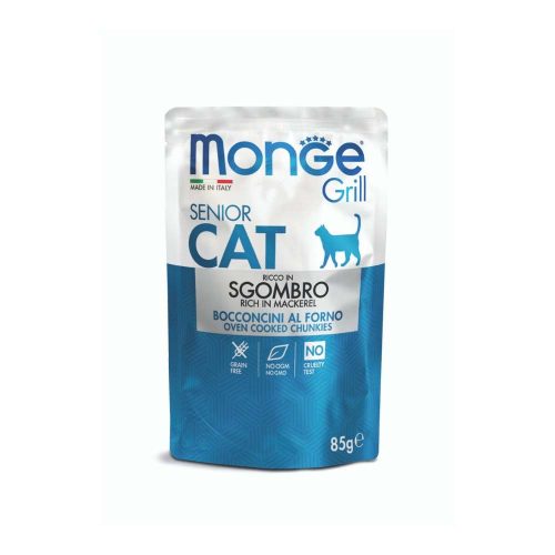 Monge Grill macska tasak senior makréla 28x85g