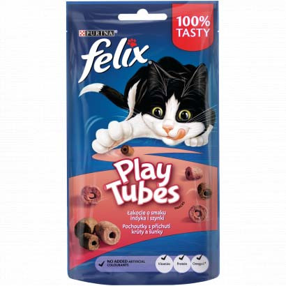 Felix Play Tubes macska jutalomfalat pulyka&sonka 50g
