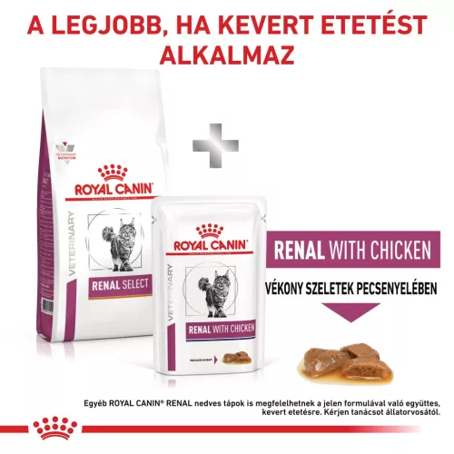 Royal Canin Veterinary Renal select vesebetegség ckd száraz macskaeledel 400g