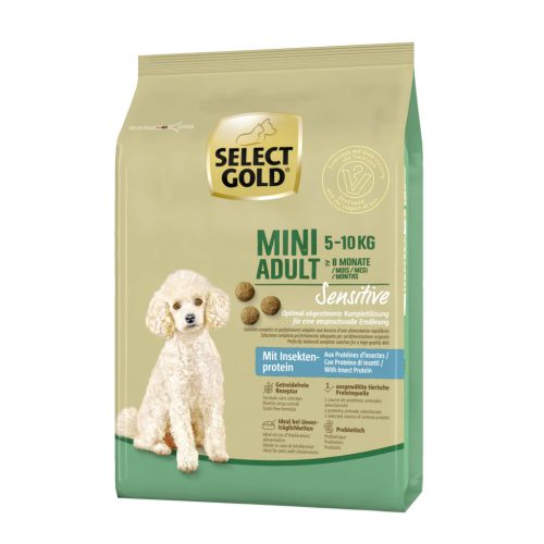 Select Gold Sensitive száraz kutyaeledel mini adult rovarprotein 1kg