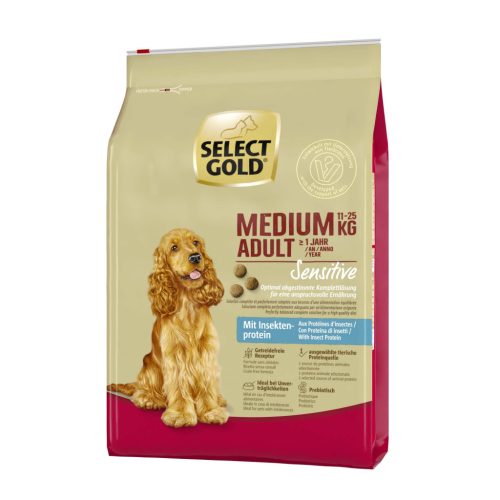 Select Gold Sensitive száraz kutyaeledel medium adult rovarprotein 4kg