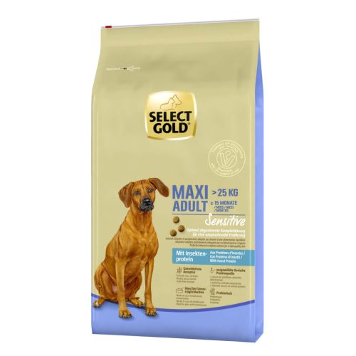Select Gold Sensitive száraz kutyaeledel maxi adult rovarprotein 12kg