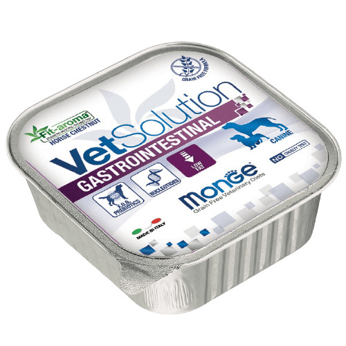MONGE Vet kutya tálka emésztőrendszeri problémákra 24x150g