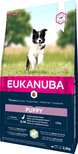 Eukanuba Small&Medium Breeds száraz kutyaeledel puppy bárány&rizs 2,5kg