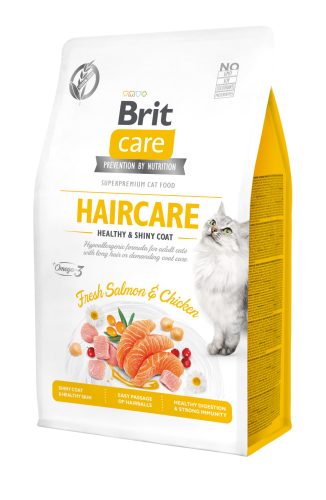 Brit Care Cat Grain-Free száraz macskaeledel adult haircare 400g