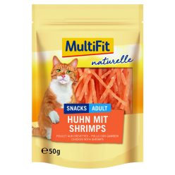 MultiFit Naturelle macska jutalomfalat csirke&garnéla 50g