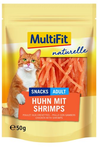 MultiFit Naturelle macska jutalomfalat csirke&garnéla 50g