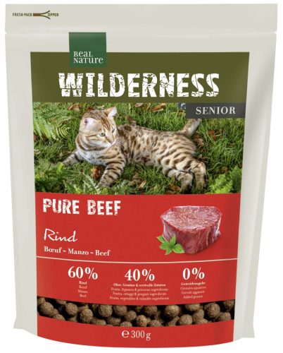 Real Nature Wilderness senior száraz macskaeledel pure marha 300g