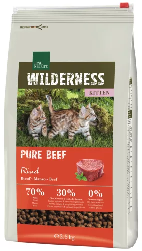 Real Nature Wilderness Pure Beef száraz macskaeledel kitten marha 2,5kg