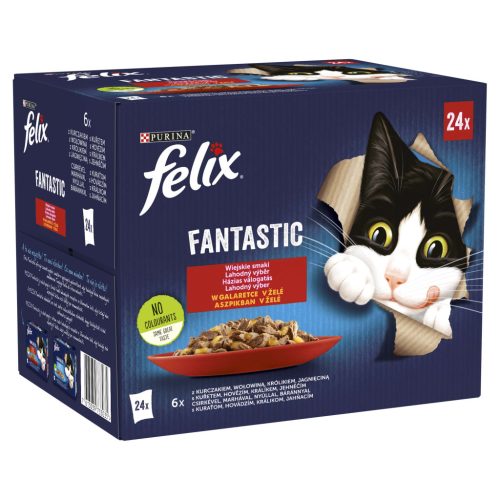 Felix Fantastic macska tasak MP házias válogatás aszpik 24x85g