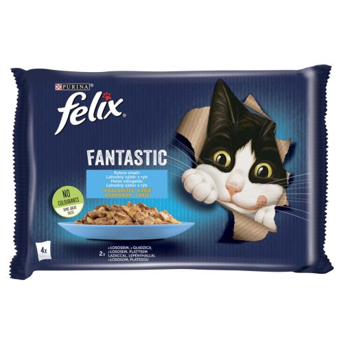 Felix Fantastic macska tasak MP lazac&lepényhal 4x85g