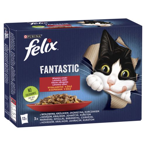 Felix Fantastic macska tasak MP házias válogatás aszpik 12x85g