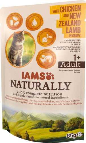 IAMS Naturally macska tasak adult csirke&bárány 24x85g