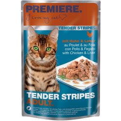   Premiere Tender Stripes macska tasak adult csirke&máj 28x85g