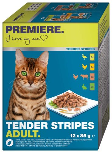 Premiere Tender Stripes macska tasak MP adult 12x85g