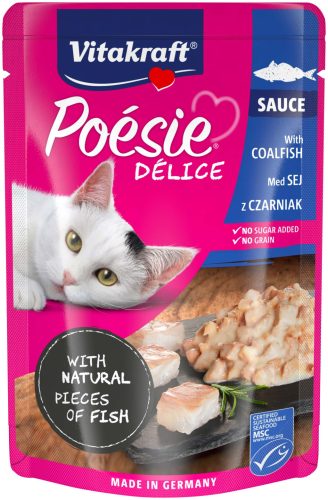 Vitakraft Poésie macska tasak adult fekete tőkehal szószban 23x85g