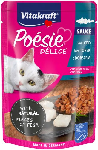Vitakraft Poésie macska tasak adult tőkehal szószban 23x85g