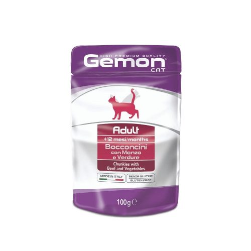 GEMON macska tasak marha&zöldség 24x100g