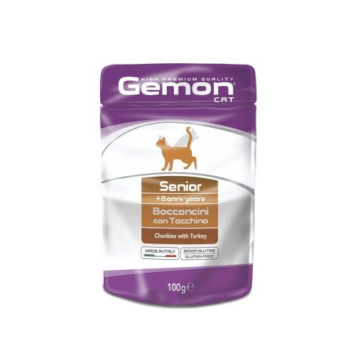 GEMON macska tasak senior pulyka 24x100g