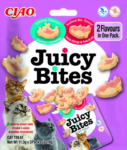 INABA Juicy Bites garnélarák&tengergyümölcsei 3x11,3g