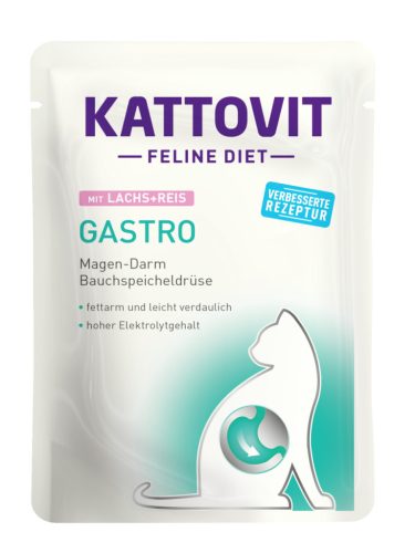 Kattovit Feline Diet tasak diétás macskaeledel lazac&rizs 24x85g